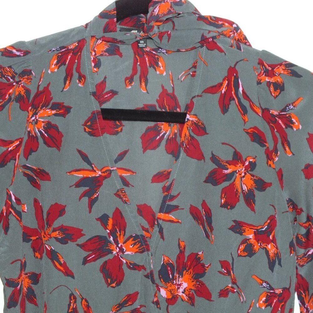 Madewell Cropped 100% Silk Floral Tie Top Size XS - Picture 4 of 13